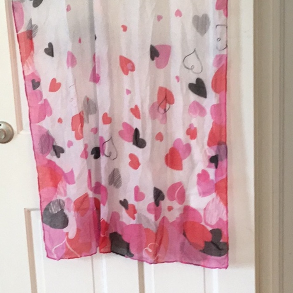 Women’s scarf with hearts can also be used as a shawl